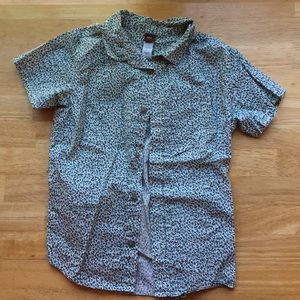 Tea-Short sleeved floral button down